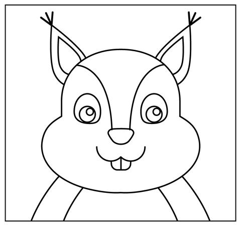 Cartoon Squirrel Selfie Coloring Page